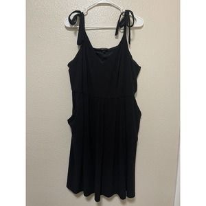 Torrid Women’s Black Bow Tie Strap Fit and Flare Skater Dress Plus Size 4XL